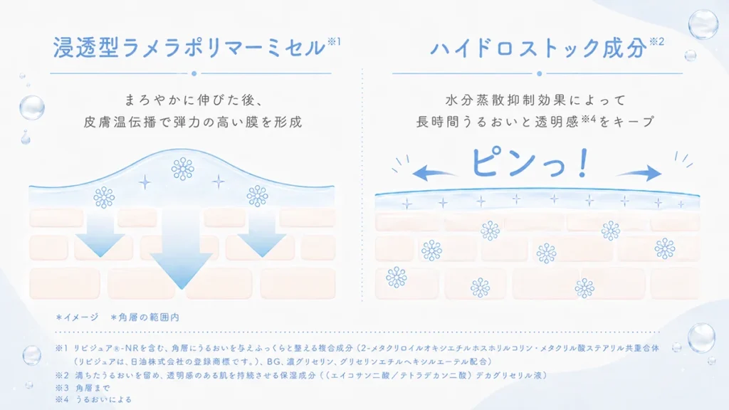 浸透型ラメラポリマーミセルとハイドロストック成分の役割
