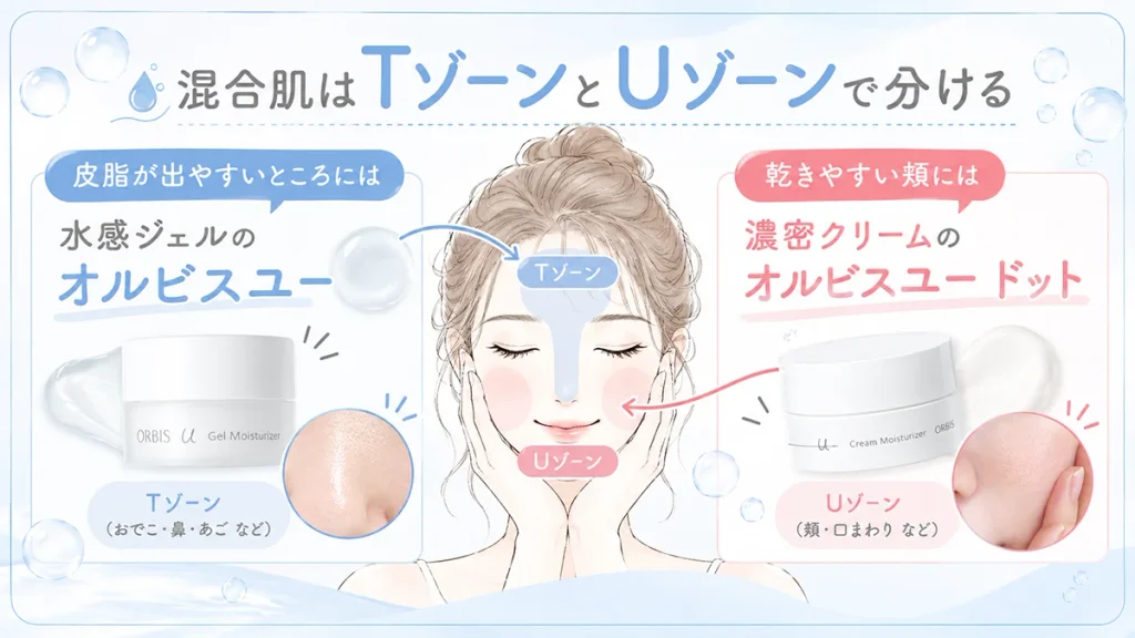 混合肌はTゾーンとUゾーンで分ける組み合わせ